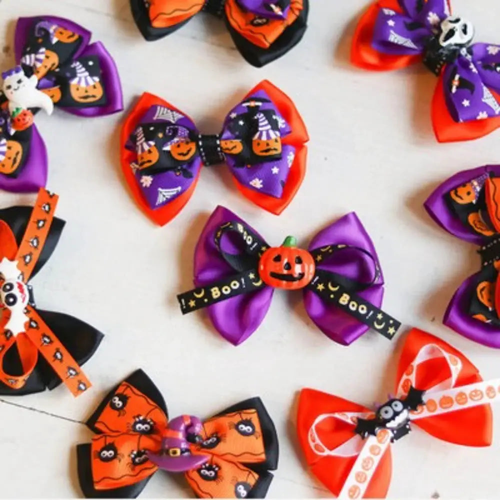 Halloween Pet Bow Tie Collar with Bell, Anti-Lost Pumpkin Decor for Cats, Small Dogs & Teddy Anti-Lost Design with Bell by PawHaven