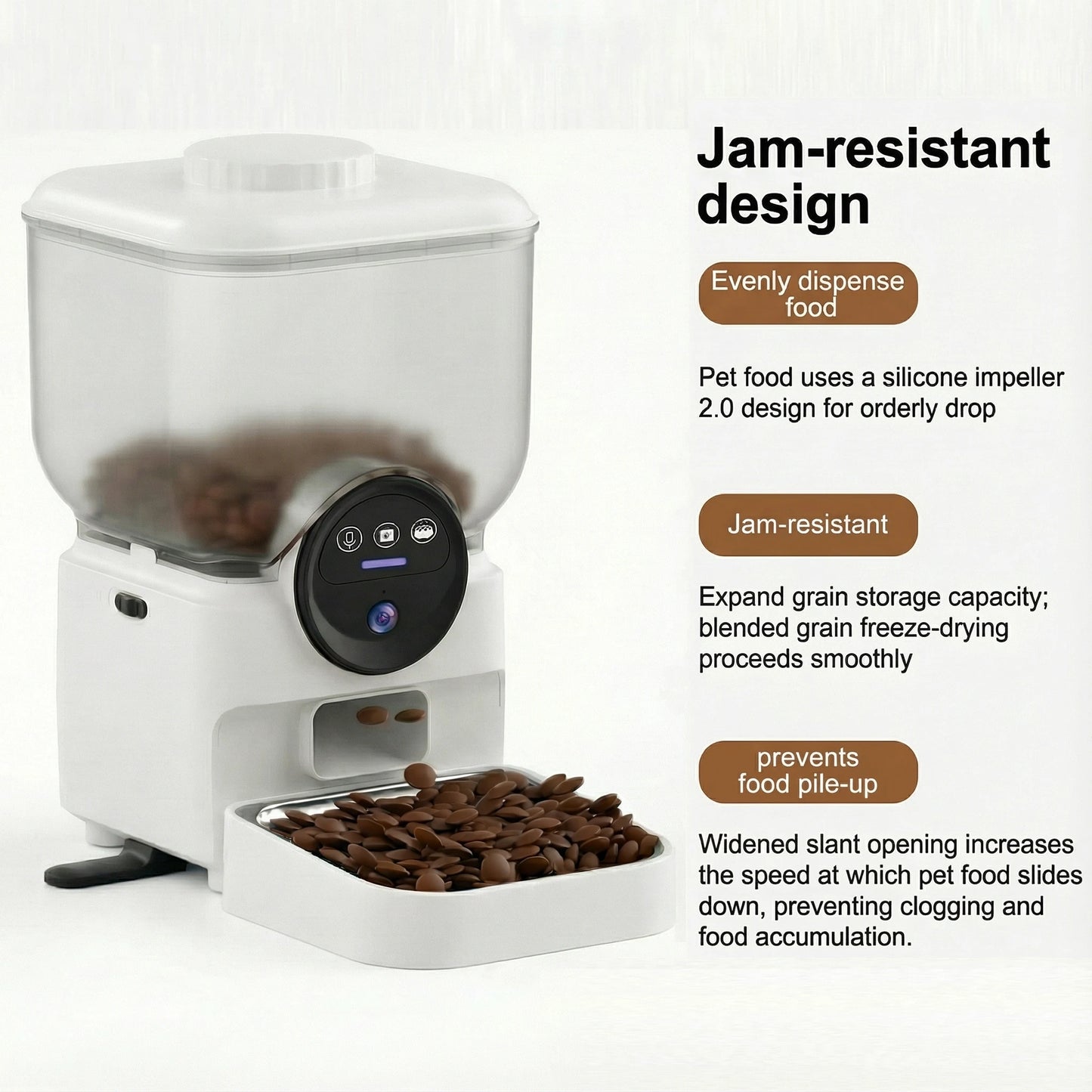 6.5L Automatic Cat Feeder Rechargeable WIFI Smart Pet Feeder App Controlled Cat Feeder With Camera Built-in battery For Cat Dog by PawHaven