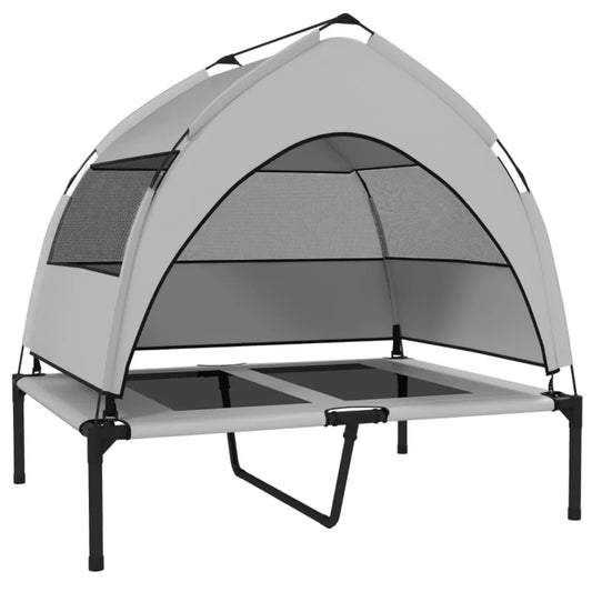 Portable Elevated Dog Bed with Removable Canopy, Cooling Raised Pet Cot for Medium Large Dogs, 92 x 75 x 89 cm by PawHaven