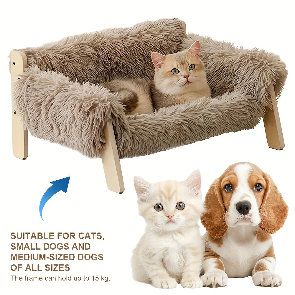1pc Pet Sofa Bed, 11.94 cm Off The Ground, Machine Washable, Supports Up To 15 Kg, Suitable For Small And Medium Dogs And All Types Of Cats. by PawHaven