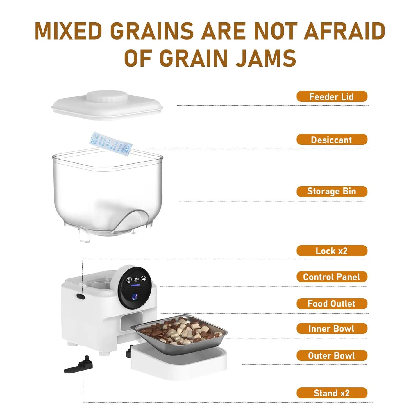 6.5L Automatic Cat Feeder Rechargeable WIFI Smart Pet Feeder App Controlled Cat Feeder With Camera Built-in battery For Cat Dog by PawHaven
