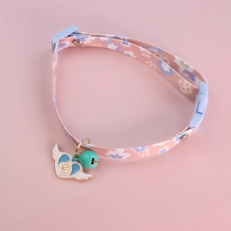 Cute Daisy Pet Collar for Summer, Cat Dog Necklace with Breakaway Safety Buckle, Breathable & No Choke Summer Daisy Flower by PawHaven