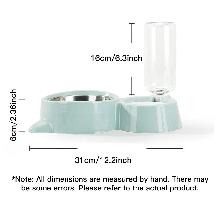 Dog Bowl, Cat Bowl, Anti-Spill Food Bowl, Automatic Feeding and Drinking Bowl Set for Pets by PawHaven