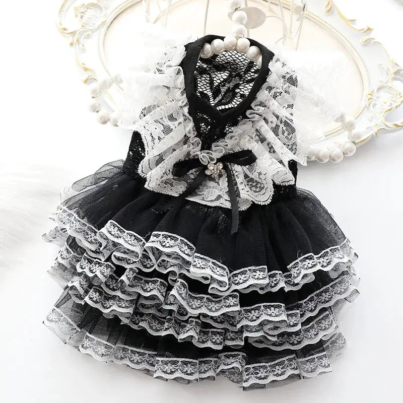 dog Lolita Princess Dress Small Dog Pet cute Clothing Skirt Dogs Clothes Cat Print Thin Summer White Dogs Clothing Chihuahua by PawHaven