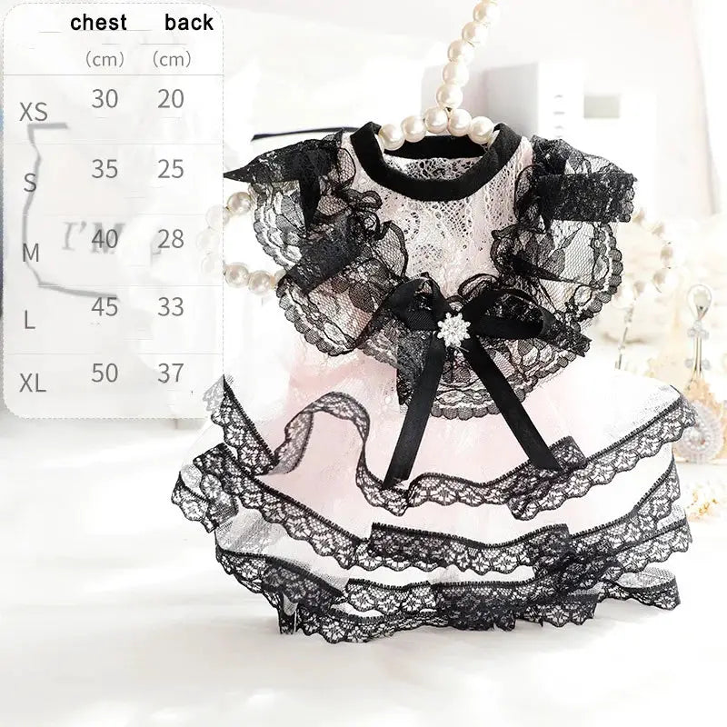 dog Lolita Princess Dress Small Dog Pet cute Clothing Skirt Dogs Clothes Cat Print Thin Summer White Dogs Clothing Chihuahua by PawHaven