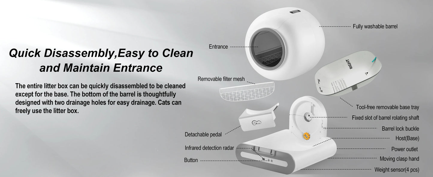 Doel 65L Self Cleaning Cat Litter Box App Control by PawHaven