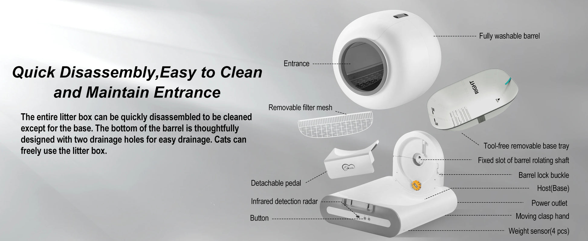 Doel 65L Self Cleaning Cat Litter Box App Control by PawHaven