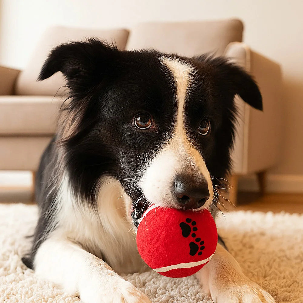 Red Tennis Balls Dog Toys 3 Pack, Durable Interactive Fetch and Chew Play for Dogs Puppies by PawHaven