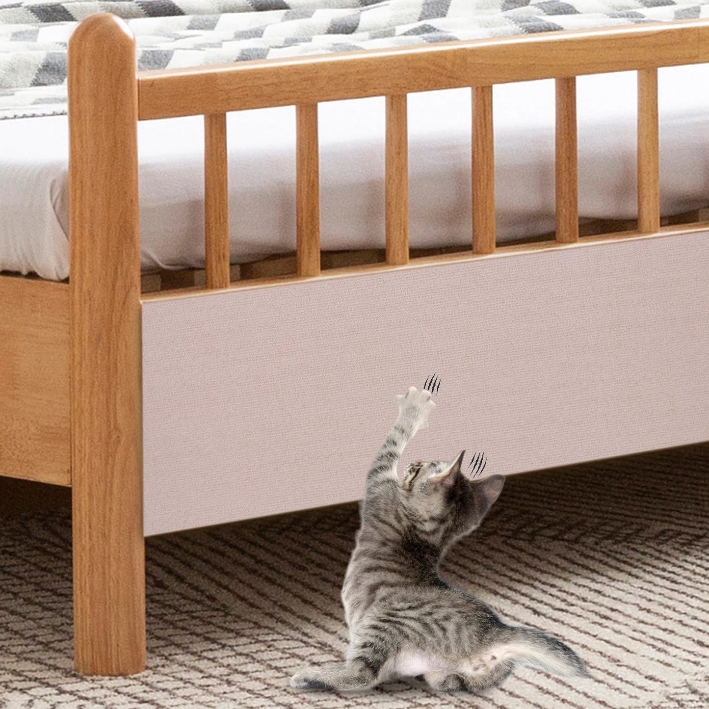 2Pcs Cat Scratch Sofa Mat Self-Adhesive Trimmable Carpet Pad Sofa Corner Home Pet Scratcher Multi-Purpose Cats Scratching Pad by PawHaven