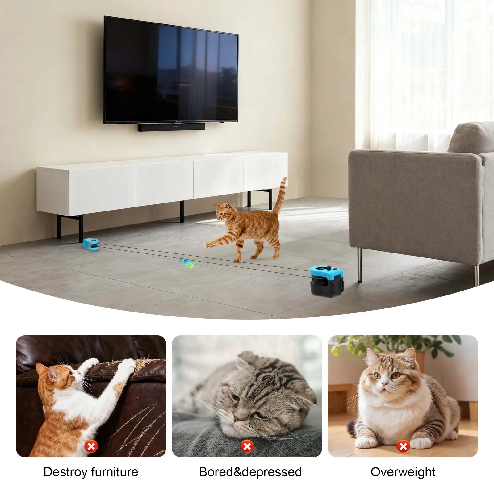 Cat Toys Automatic/Remote Control Cat Toy Interactive Cat Toy Cat Treadmill Adjustable Speed Simulated Cat Hunting Toy by PawHaven