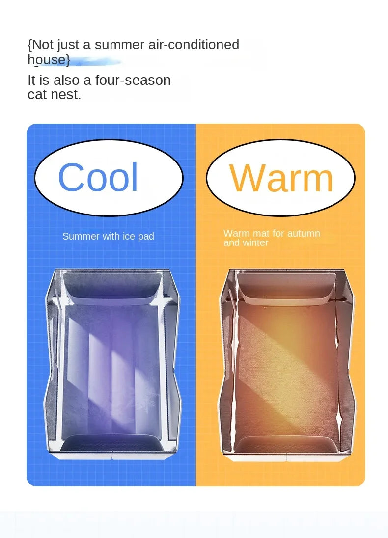 Cat Air Conditioning House Summer Cat Cooling Tool Nest Dog Ice House Dog Four Seasons Cat Pet Ice House by PawHaven