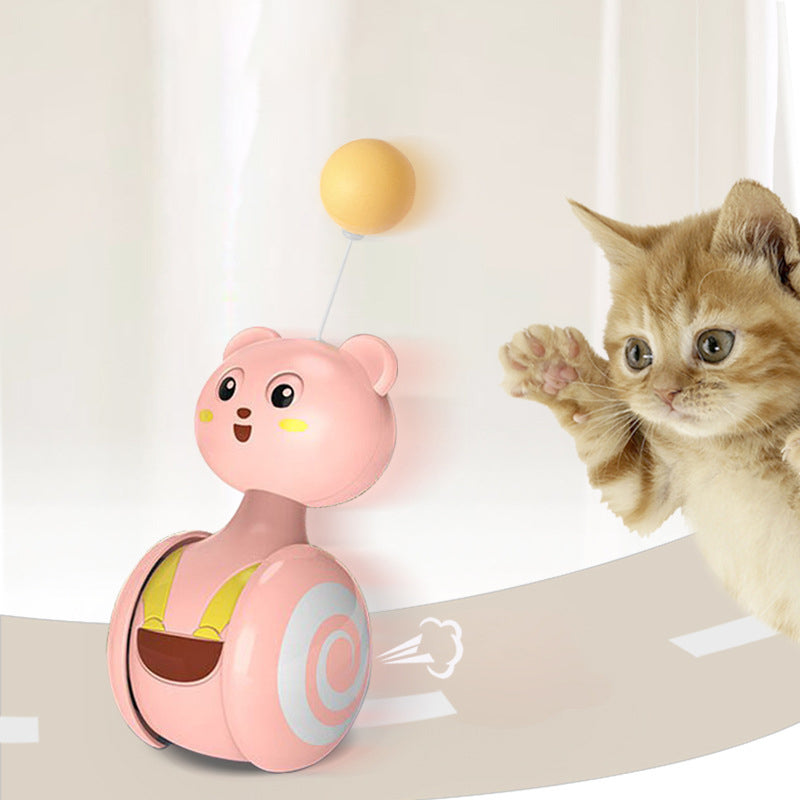 Cat Interactive Feather Toys Pet Bumbler Funny Toy Interactive Cats Toys Cat Rolling Teaser Feather Wand Toys Rotating Ball by PawHaven