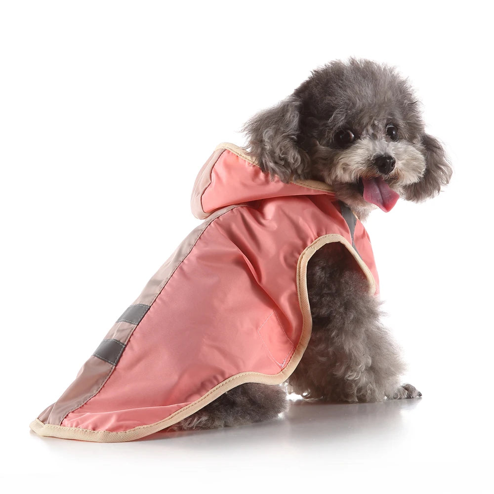 Pink Reflective Dog Raincoat, Waterproof Hooded Pet Jacket, Cute Dog Rain Gear for Small Medium Breeds by PawHaven