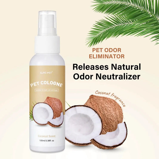 Pet Deodorizing Spray Coconut Scent 100ml Dog Cologne Long Lasting Fragrance Natural Odor Neutralizer Pet Safe Grooming for Dogs by PawHaven