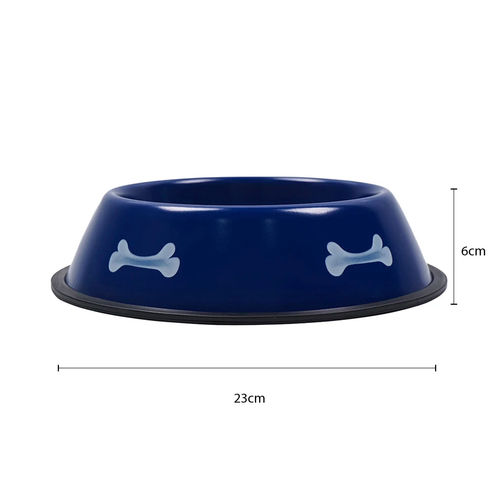 Stainless Steel Pet Feeding Bowl with Non-Slip Rubber Base, Durable Food and Water Bowl for Dogs and Cats by PawHaven