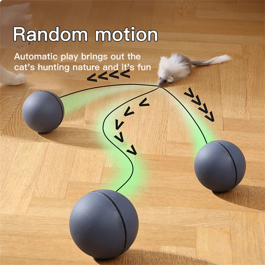 "Battery-Operated" Interactive Cat Toy Ball With Tracking Mouse - Automatic Rolling Teaser For All Breeds, Battery-Powered (Batt by PawHaven
