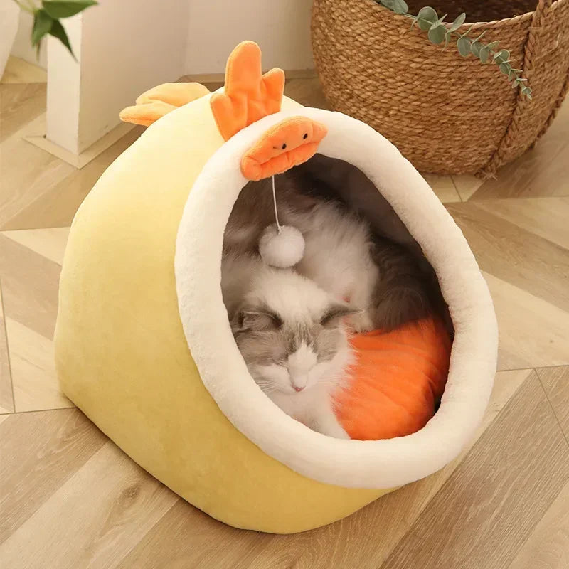 Cat Pad Bed Sweet Soft Warm Pet Basket Cozy Kitten Lounger Cushion Pet House Tent Small Dog Mat For Washable Cats winter Beds by PawHaven