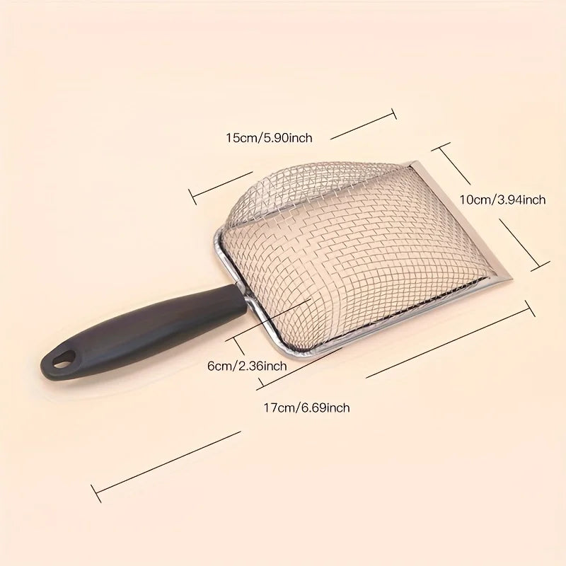 1 Pc Black handle stainless steel sand-sifting cat litter scoop - Small pet sand cleaning scoop by PawHaven