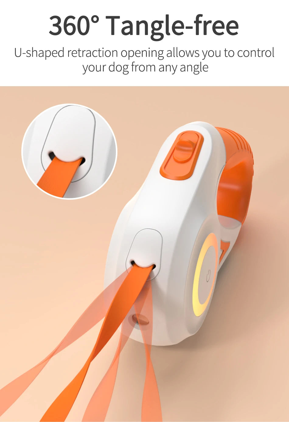 ROJECO 5m LED Retractable Dog Leash for Night Walks by PawHaven