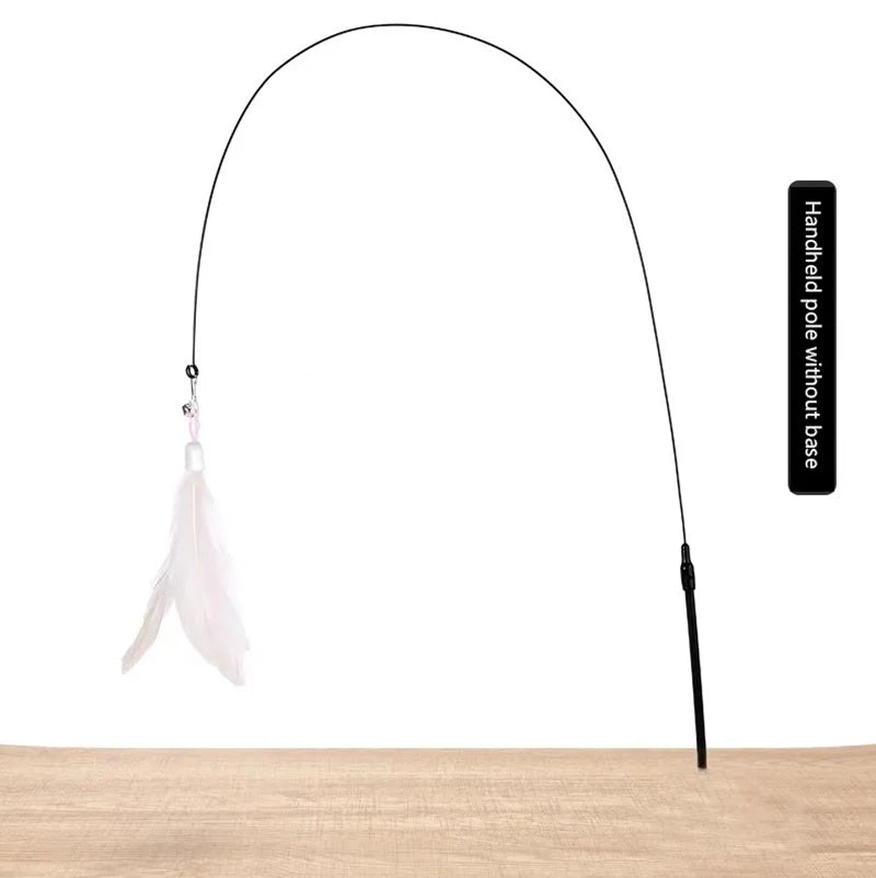 Premium Cat Teaser Wand With Bell And Replaceable Feather by PawHaven