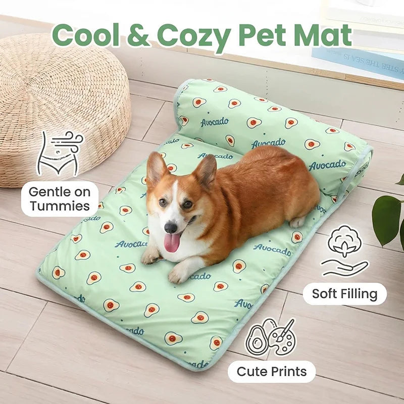 Summer Pet Ice Pad Cooling Mat Ice Silk Cushion Non Slip Washable Anti Heat Dog Cat Bed Portable Cool Rest Mat Summer Heat Relie by PawHaven