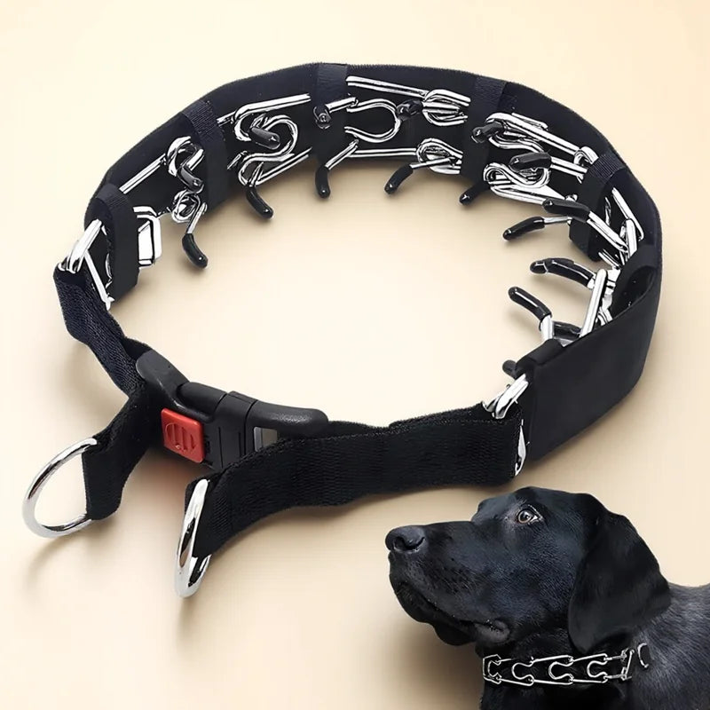 Dog Prong Training Collar Choke Pinch Collar with Rubber Comfort Tips Quick Release Snap Buckle Adjustable for Puppies Dogs by PawHaven