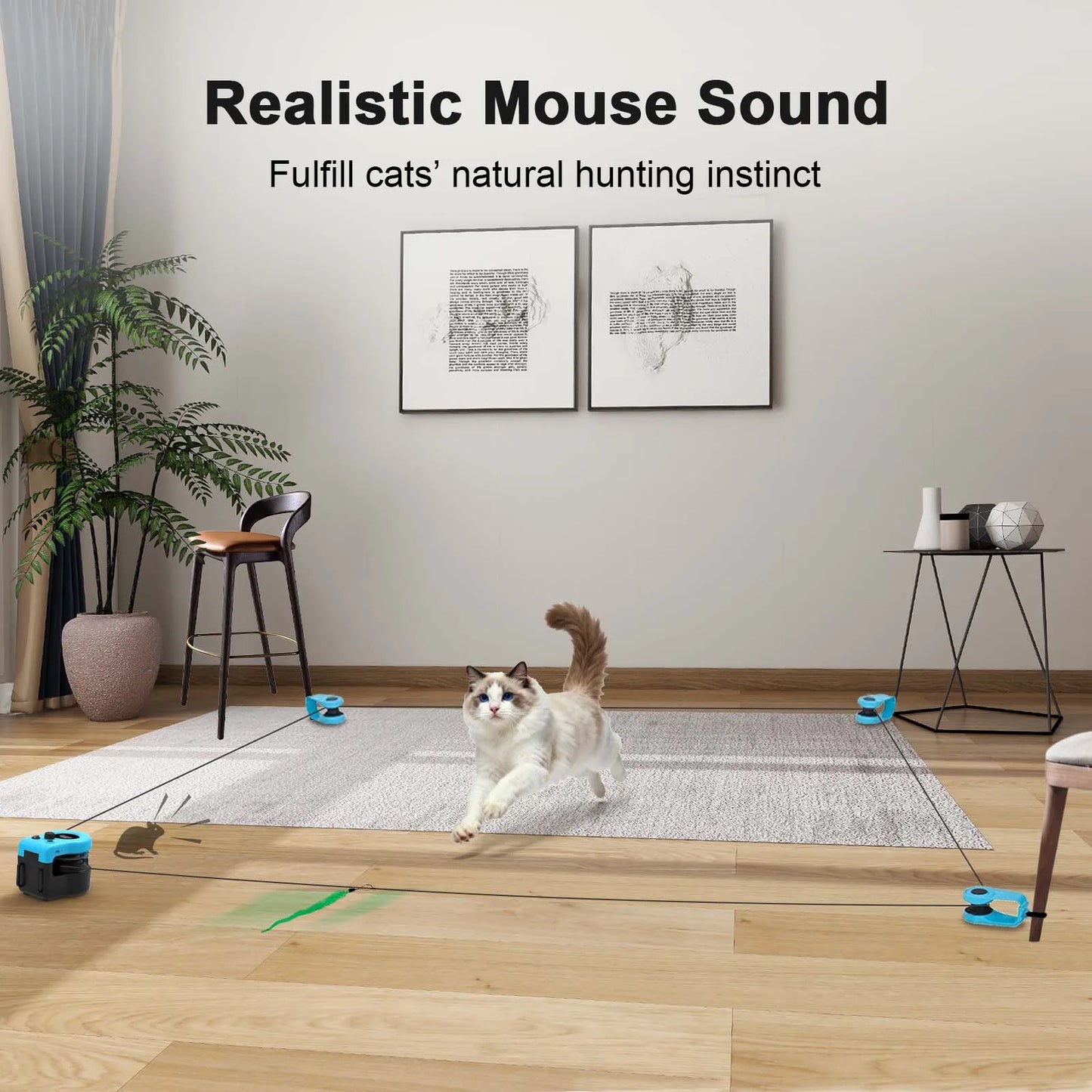 Cat Toys Automatic/Remote Control Cat Toy Interactive Cat Toy Cat Treadmill Adjustable Speed Simulated Cat Hunting Toy by PawHaven