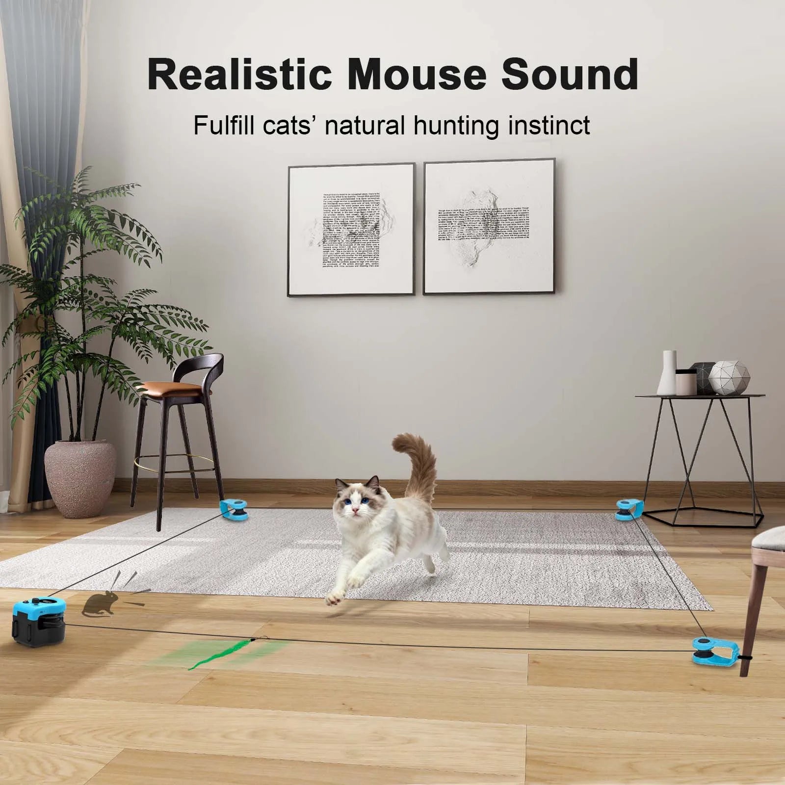 Cat Toys Automatic/Remote Control Cat Toy Interactive Cat Toy Cat Treadmill Adjustable Speed Simulated Cat Hunting Toy by PawHaven