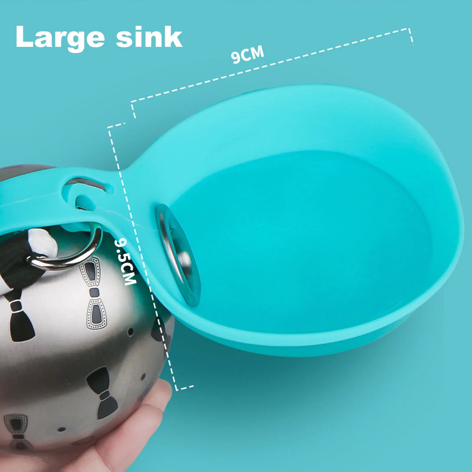 2-In-1 Dog Water Bottle with Silicone Bowl Foldable Pet Water Bottle No-Spill Stainless Steel Ideal for Walking Hiking & Travel by PawHaven