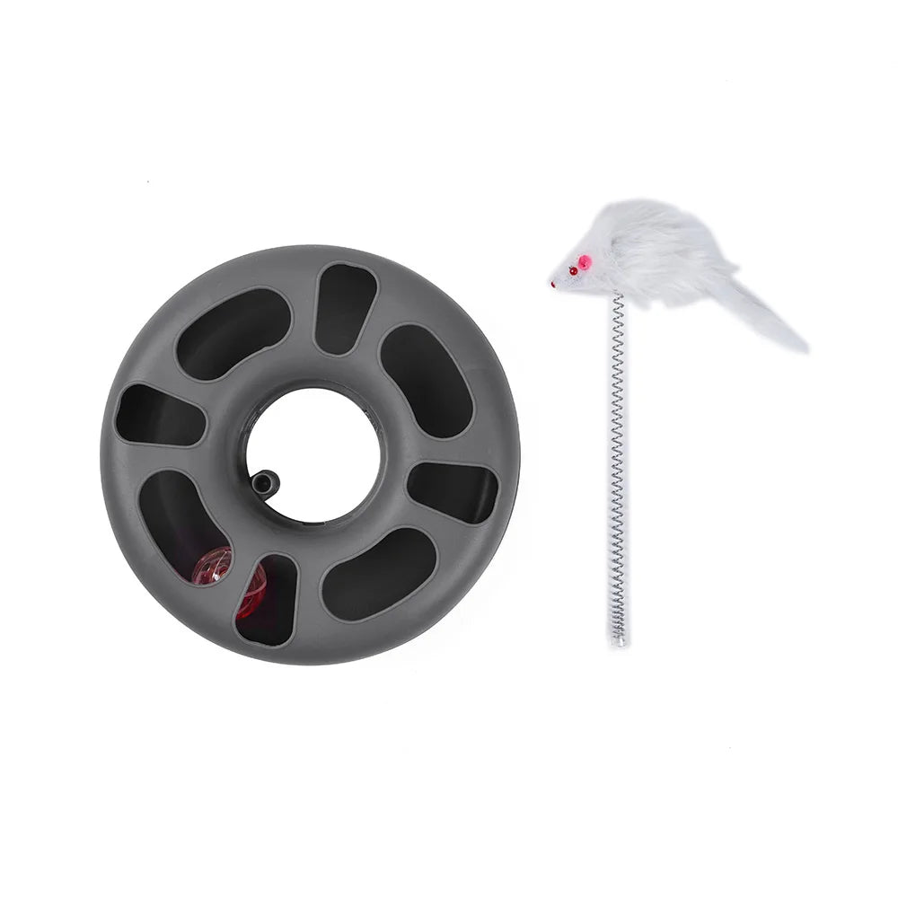 Premium Cat Toy 3 In 1 Disc Ball Mouse For Exercise by PawHaven