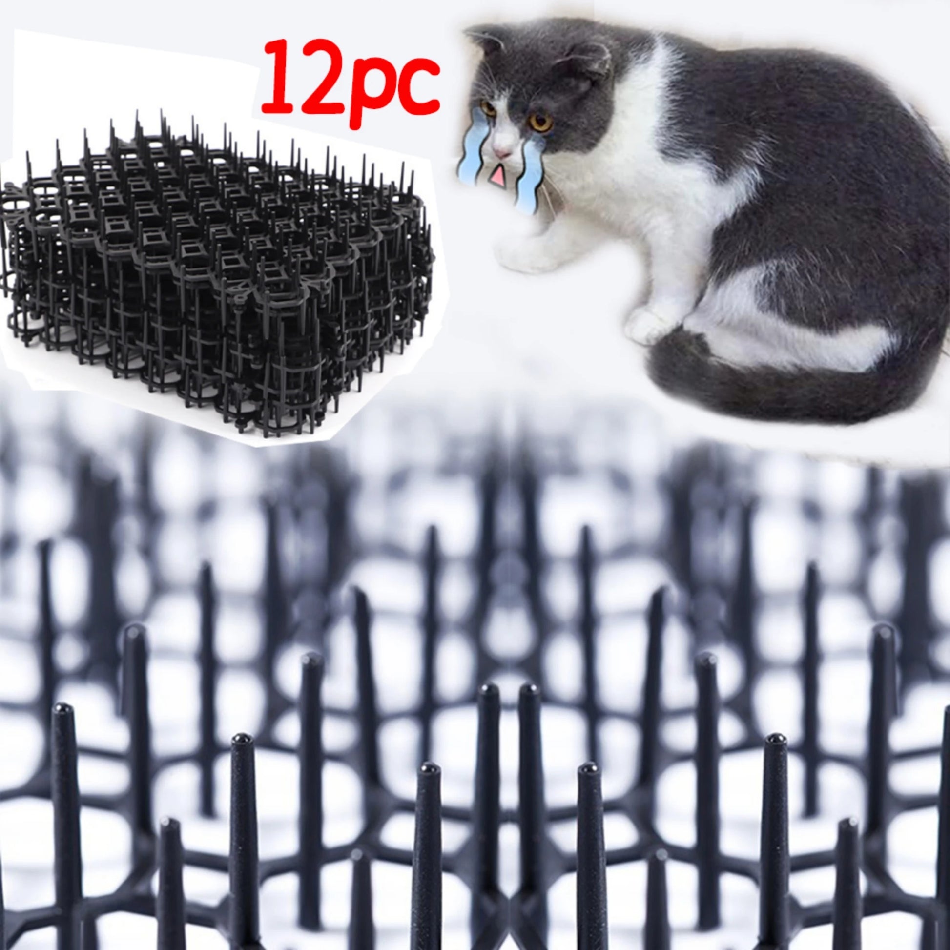 Cat-Proof Mat with Spikes for Vegetable Garden Durable Protection against Cats And Dogs Ideal for Gardening And Plant Care by PawHaven