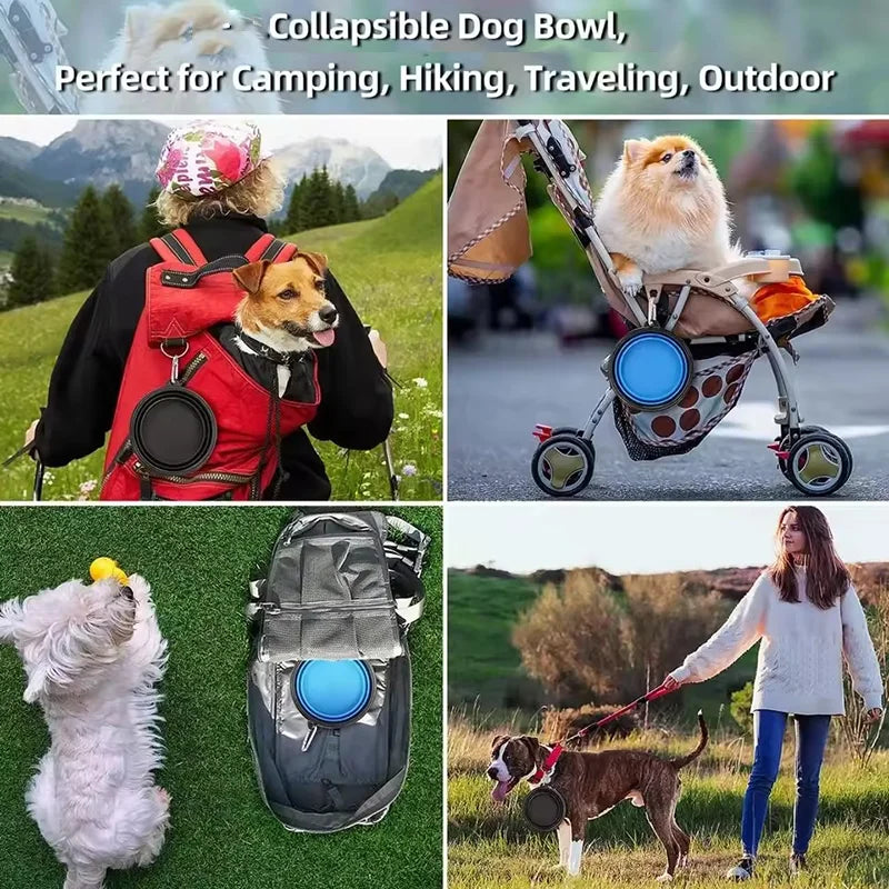 Portable Collapsible Silicone Dog Bowl Pet Food Water Feeding Dish Outdoor Camping Hiking Travel Bowl For Cats Puppies Equipped by PawHaven