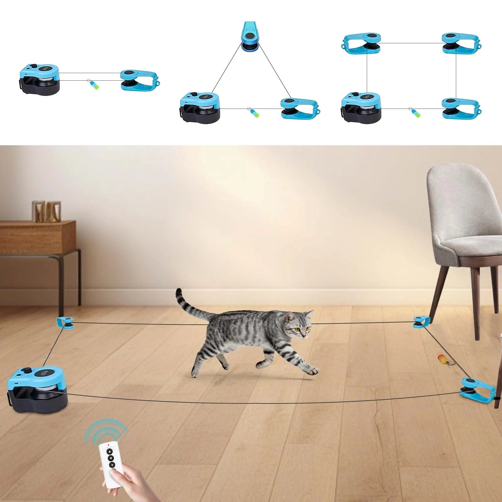 Cat Toys Automatic/Remote Control Cat Toy Interactive Cat Toy Cat Treadmill Adjustable Speed Simulated Cat Hunting Toy by PawHaven
