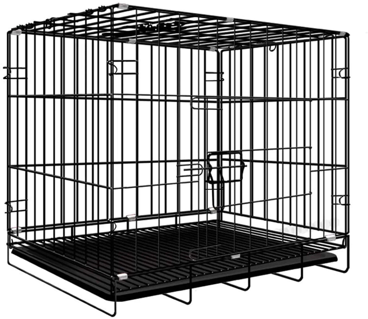 Large Heavy Duty Dog Crate Strong Pet Cage Tear Resistant Metal Kennel Playpen with Leak-proof Pan Pet Run Enclosure Playpen by PawHaven