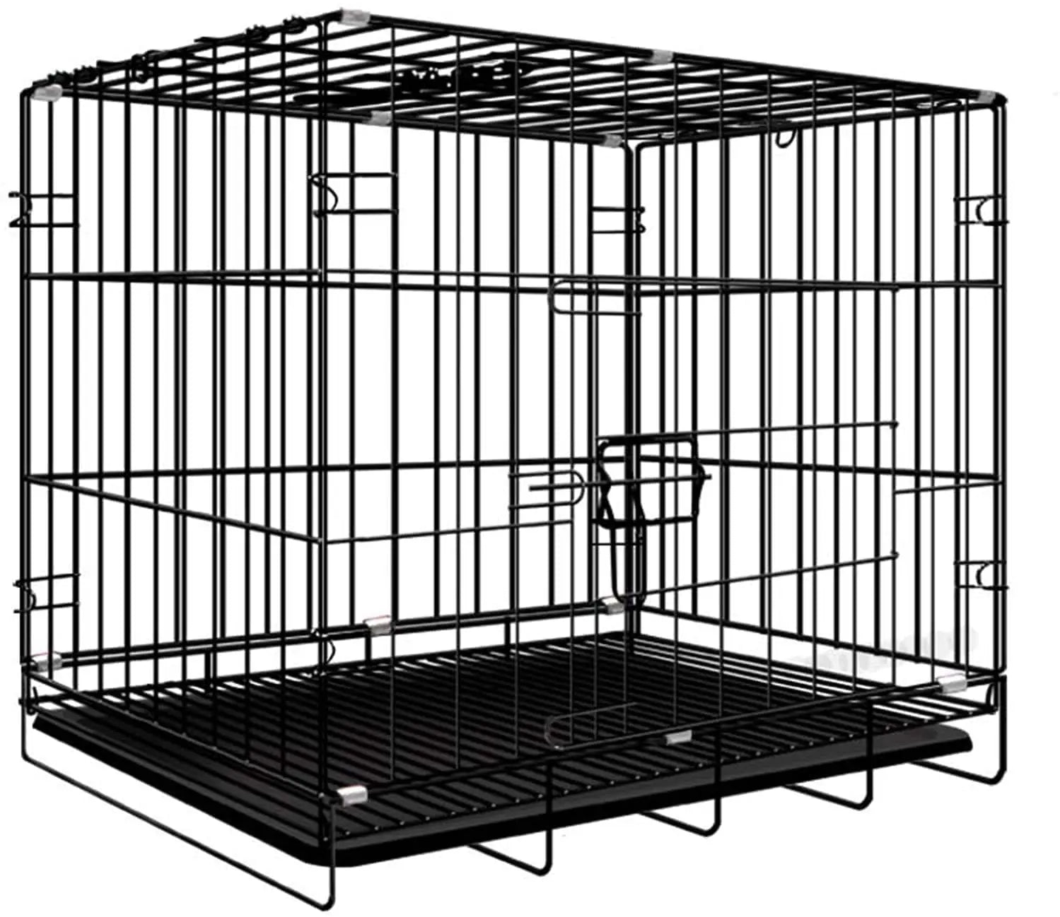 Large Heavy Duty Dog Crate Strong Pet Cage Tear Resistant Metal Kennel Playpen with Leak-proof Pan Pet Run Enclosure Playpen by PawHaven