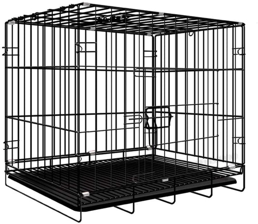 Large Heavy Duty Dog Crate Strong Pet Cage Tear Resistant Metal Kennel Playpen with Leak-proof Pan Pet Run Enclosure Playpen by PawHaven