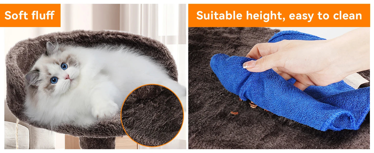 Passerscat Cat Trees Cat Climbing Frame For Indoor Cats Multi-Level With Scratching Posts Cat Tower Padded Top Perches and Condo by PawHaven