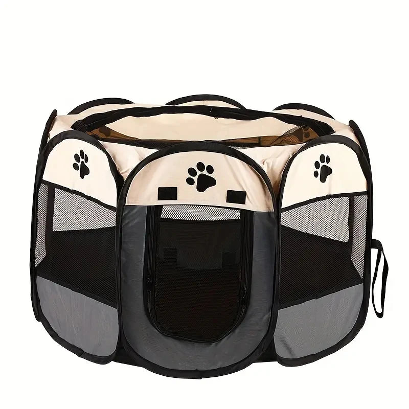Cat maternity room octagonal pet fence Oxford cloth waterproof andscratch-resistant foldable pet tent cat nest kennel by PawHaven
