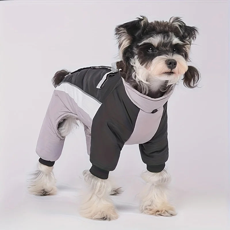 Autumn and winter new dog clothes, four-legged cotton jacket, outdoor reflective leash, thick coat for keeping dogs warm by PawHaven