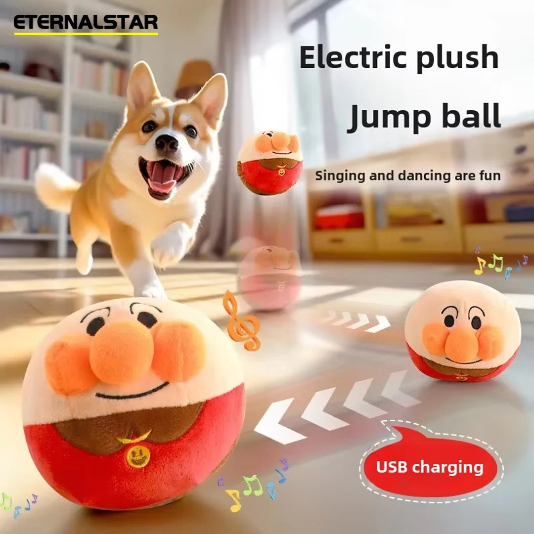 New Dog Toys Interactive Puzzle Electric Plush Jumping Ball USB Rechargeable Clown Cartoon Dog Training Toy Piggy Pet Product by PawHaven