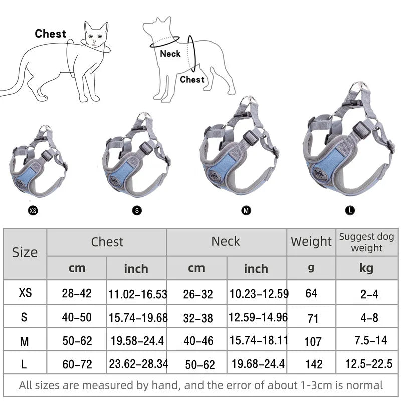 Premium Reflective Harness Vest For Small To Medium Dogs by PawHaven