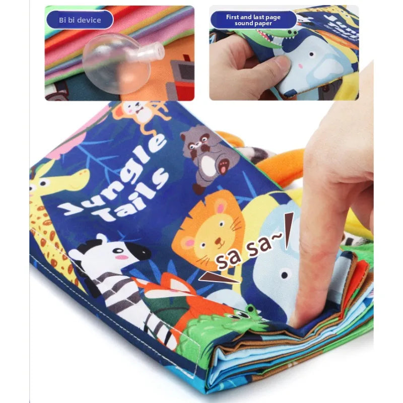 Dog Fabric Book Toy "SeaWorld" | Crinkle Paper & Squeaker Inside | Interactive Chew Toy for Puppies & Small Dogs by PawHaven
