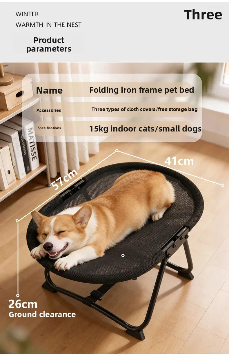 Elevated Breathable Foldable Cot Bed for Dogs and Cats by PawHaven
