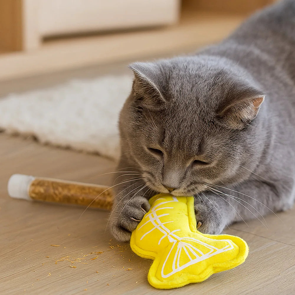 Refillable Catnip Fish Toy For Cats Interactive Play by PawHaven