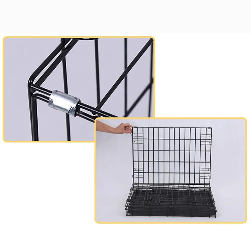 Large Heavy Duty Dog Crate Strong Pet Cage Tear Resistant Metal Kennel Playpen with Leak-proof Pan Pet Run Enclosure Playpen by PawHaven