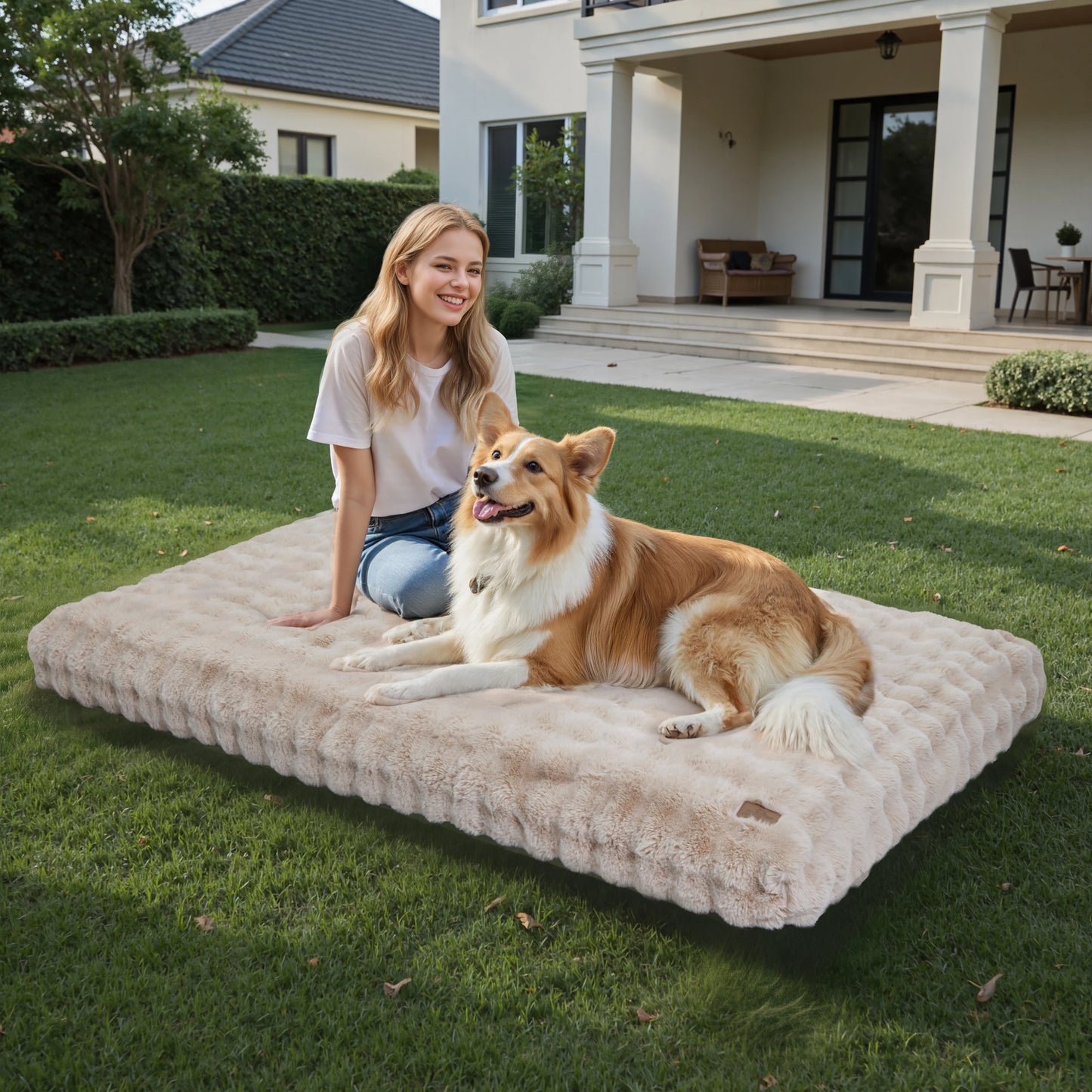 Ultra Plush Dog Bed Soft Pet Cushion Large Dog Crate Puppy Mattress Washable Mat by PawHaven