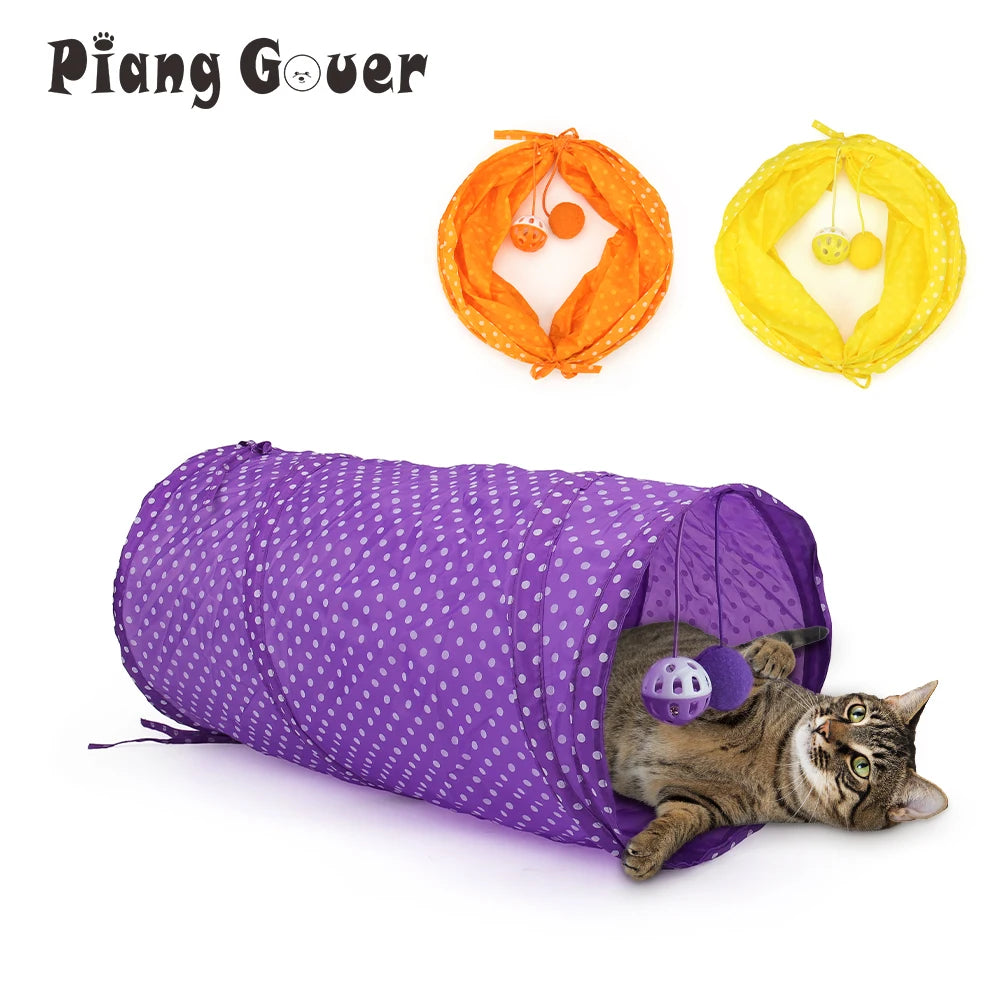 Dot Tunnel Cat Toy Tubes Ball Fold Kitten Pet Toy Puppy Rabbit Play Cat Tent by PawHaven