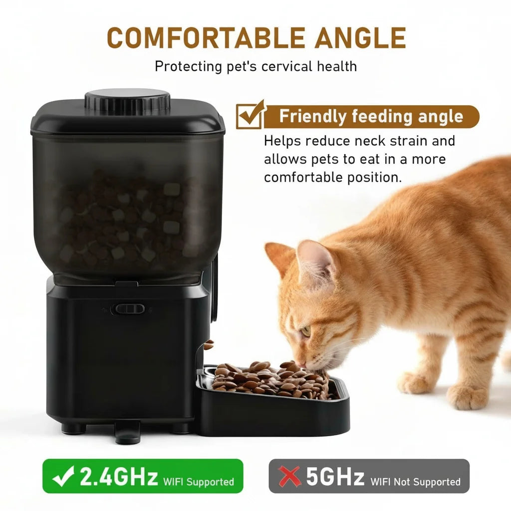 Automatic Cat Feeder Rechargeable Wifi Smart Pet Feeder App Controlled Cat Feeder With Camera Built-in battery Cat Dog Feeder by PawHaven