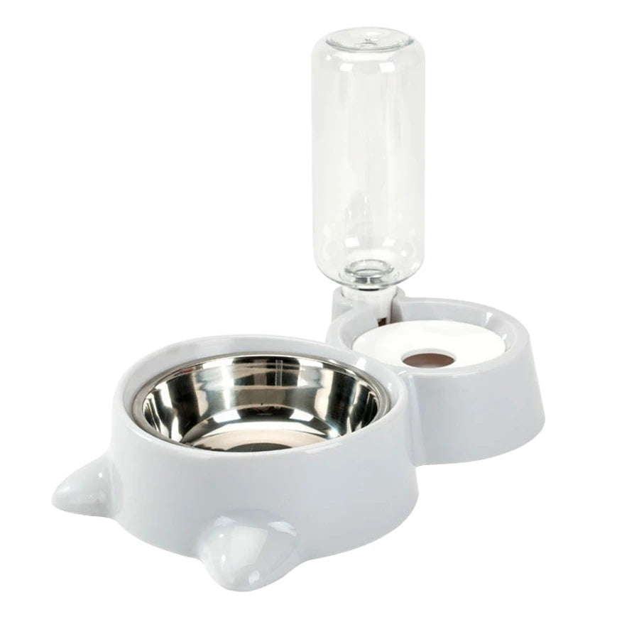 Dog Bowl, Cat Bowl, Anti-Spill Food Bowl, Automatic Feeding and Drinking Bowl Set for Pets by PawHaven