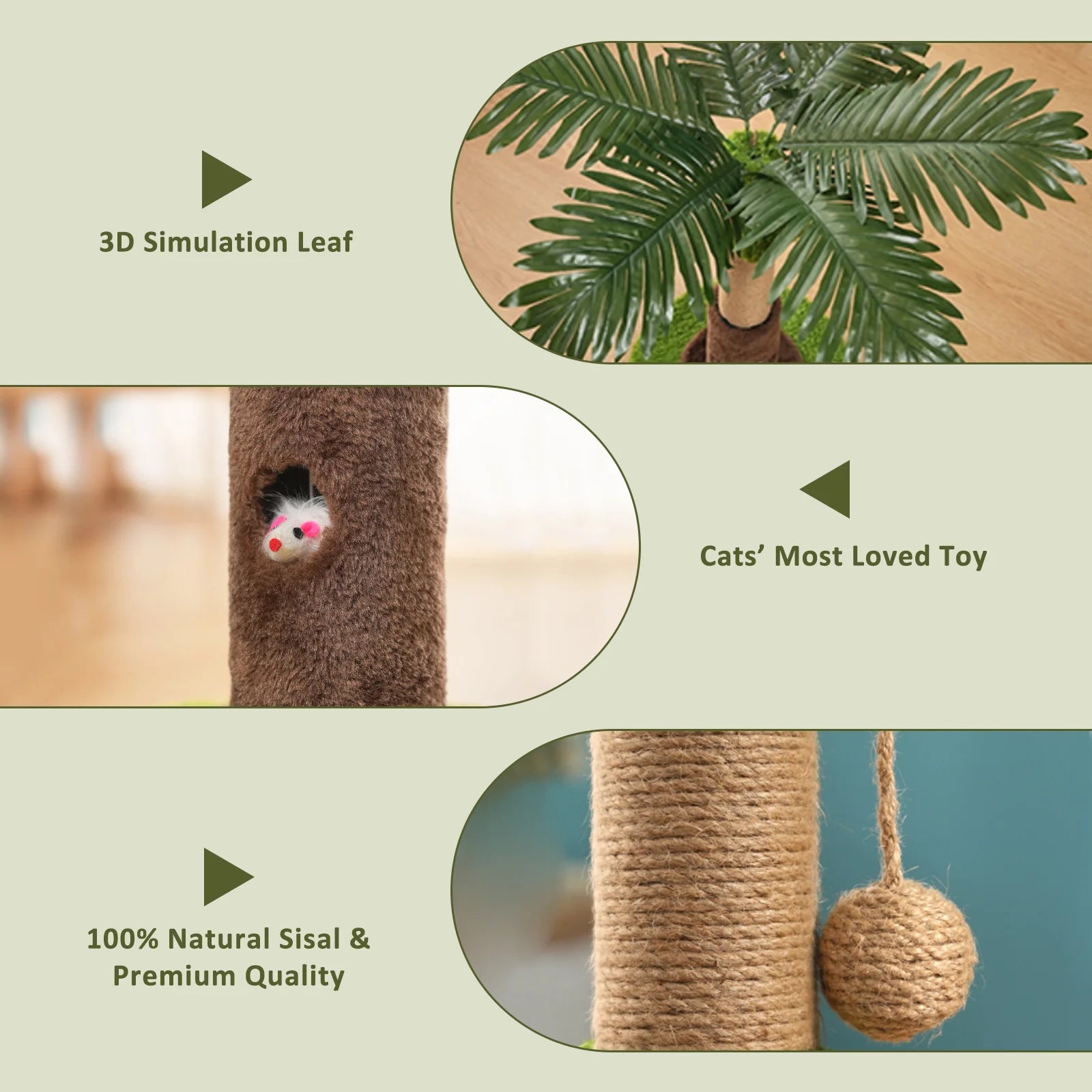 Premium Sisal Tree Cat Scratcher With Toys by PawHaven
